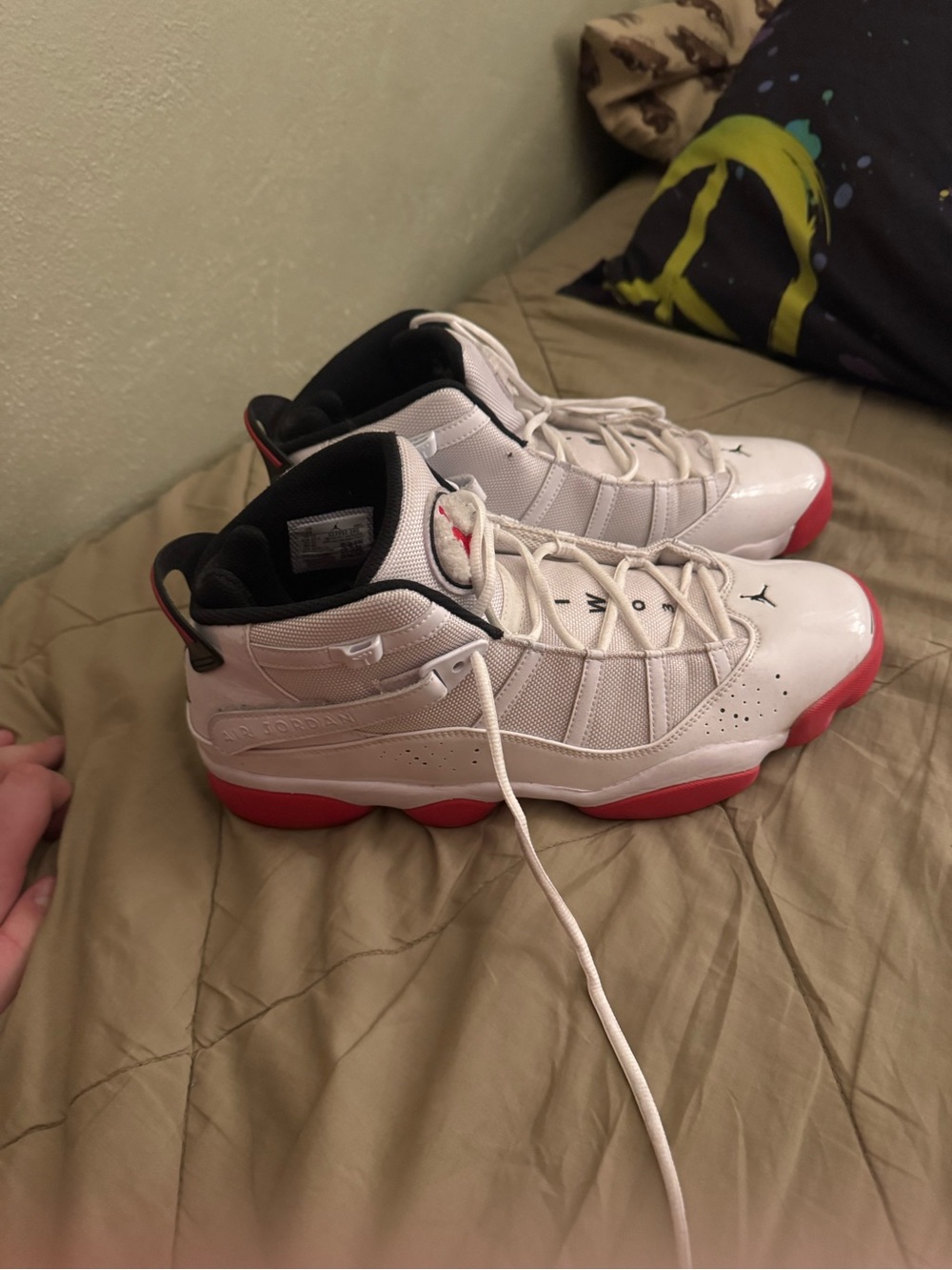 Air Jordan 6 Rings White University Red